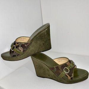 💯Vintage Coach Fall Wedge Sandals